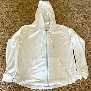 Women’s Lightweight Calvin Klein White Zippered Jacket with Hood. Size XXL. New